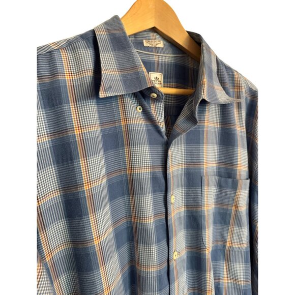 Peter Miller Men’s Button Up Dress Shirt Size XXL Wool Blend GUC Blue Plaid - Picture 3 of 7